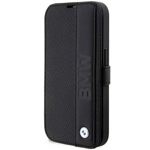 Etui BMW BMBKP14X22RDPK iPhone 14 Pro Max 6,7" czarny/black bookcase Leather Textured&Stripe - Etui i futerały do telefonów - miniaturka - grafika 1