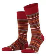 Skarpetki męskie - FALKE Męskie skarpety męskie z mikro-bloku, wzmocnione bawełniane, oddychające w paski i cienkie, 1 para skarpet, czerwone (Scarlet 8228), 39-40 - miniaturka - grafika 1