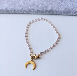 BRANSOLETKA PERŁA 3mm AŻUROWY RÓG OBFITOŚCI STALI - Bransoletki - miniaturka - grafika 1