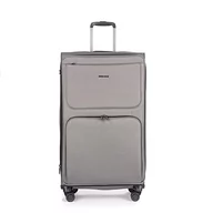 Walizki - Stratic Bendigo Light+ miękka walizka podróżna na kółkach, zamek TSA, 4 kółka, możliwość rozszerzenia, Silver, 84 cm, L Długi - miniaturka - grafika 1