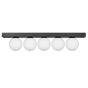 Szklana lampa przysufitowa SPHERE 1202 Zumaline nad stół czarny biały - Lampy sufitowe - miniaturka - grafika 1