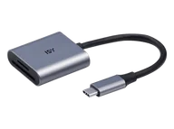 Czytniki kart pamięci - Czytnik kart USB-C 2w1 ISY ICR-5000 Srebrny - miniaturka - grafika 1