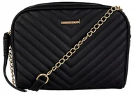 Torebki damskie - Torebka Damska Monnari Czarna Listonoszka Pikowana Złote Logo - miniaturka - grafika 1