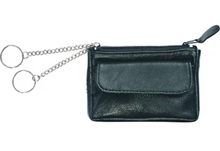 Alassio etui na klucze z delikatnej skóry nappa, z 2 kółkami na klucze na łańcuszku i przedniej kieszonce na klucze, 12 cm, czarne - Etui na dokumenty i karty - miniaturka - grafika 1