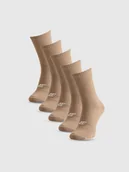 Skarpetki damskie - 4F Skarpetki długie (5-pack) damskie - beżowe 39-42 - miniaturka - grafika 1