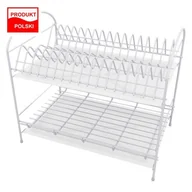 Suszarki do naczyń - Altom SUSZARKA DO NACZYŃ 2-POZIOMOWA 40CM BIAŁA Z TACKĄ 5906551040685 - miniaturka - grafika 1