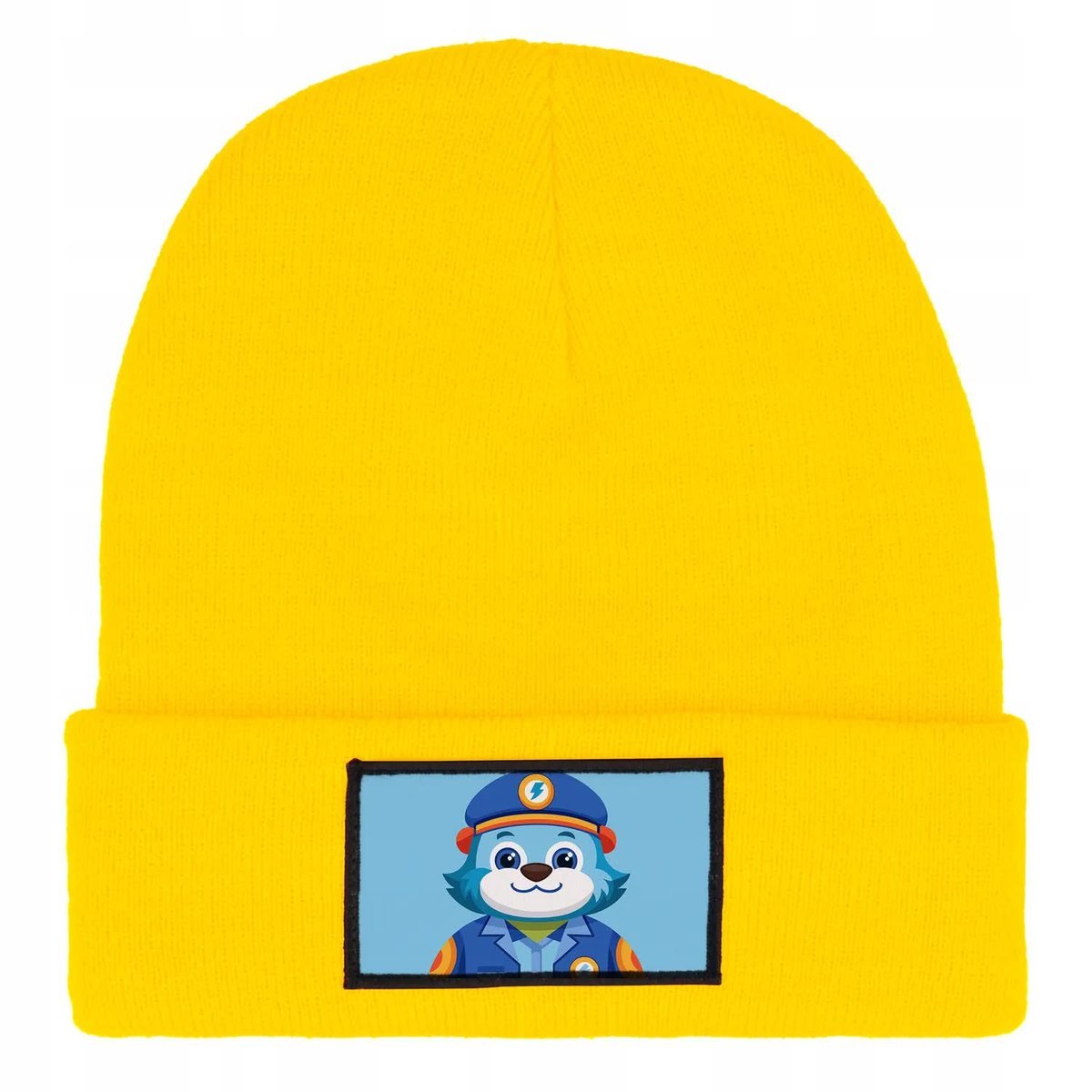 CZAPKA ZIMOWA CIEPŁA ŻÓŁTA DZIECIĘCA Z MOTYWEM PSYRENKI WIELE WZORÓW