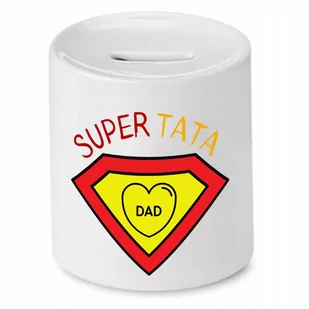 SKARBONKA DLA TATY OJCA SUPER TATA DAD PREZENT z Nadrukiem ze Zdjęciem - Skarbonki - miniaturka - grafika 1