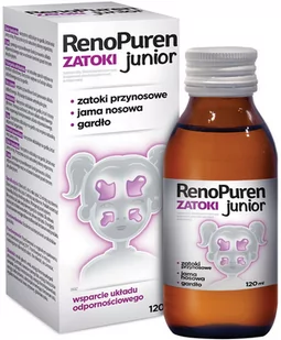 Aflofarm RENOPUREN Zatoki Junior płyn 120 ml - Przeziębienie i grypa - miniaturka - grafika 1