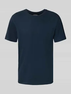 T-shirt z prążkowanym okrągłym dekoltem - Koszulki męskie - miniaturka - grafika 1