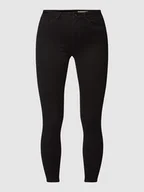 Spodnie damskie - Jeansy z wysokim stanem o kroju skinny fit z dodatkiem streczu - miniaturka - grafika 1