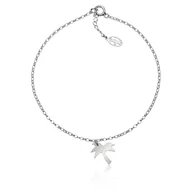 Bransoletki - Bransoletka na nogę z palmą rodowana - miniaturka - grafika 1