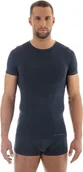 Koszulki sportowe męskie - Brubeck Koszulka męska z krótkim rękawem COMFORT WOOL granatowa r. XXL SS11030 - miniaturka - grafika 1