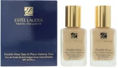 Podkłady do twarzy - Set Duo, Estee Lauder, Double Wear - Stay-In-Place Makeup, Oil-Free, Matte Finish, Liquid Foundation, 1W2, Sand, SPF 10, 2 pcs, 30 ml For Women - miniaturka - grafika 1