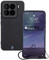 Etui i futerały do telefonów - Bizon Silikonowe etui z pierścieniem magnetycznym Case Silicone Magnetic Sq do Xiaomi 15, czarne - miniaturka - grafika 1