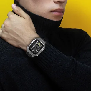 Kingxbar CYF136 2w1 pancerne etui Apple Watch 8, 7 (45 mm) ze stali nierdzewnej z paskiem srebrne - Akcesoria do smartwatchy - miniaturka - grafika 7