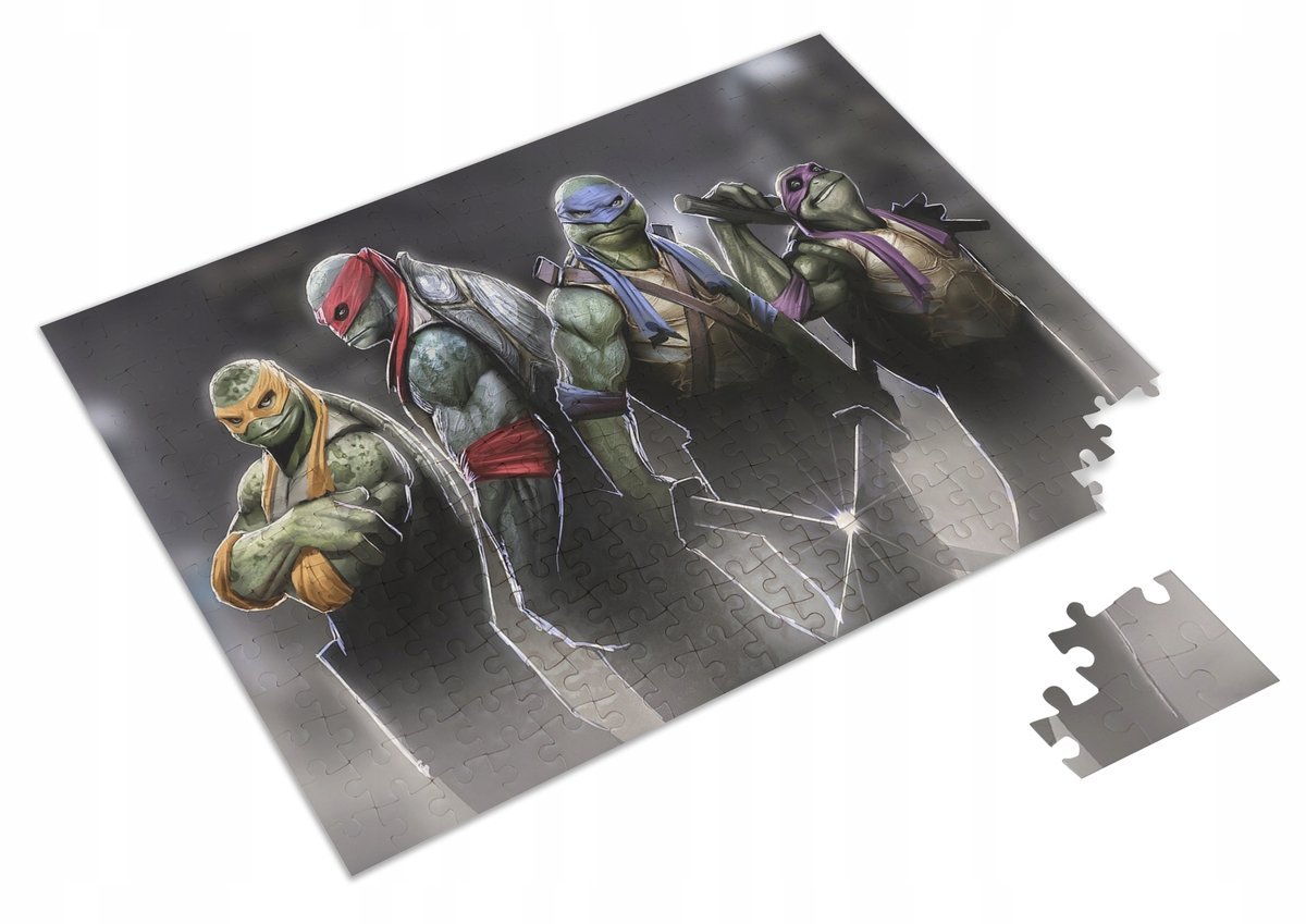 Puzzle + IMIĘ + pudełko Wojownicze Żółwie Ninja 3