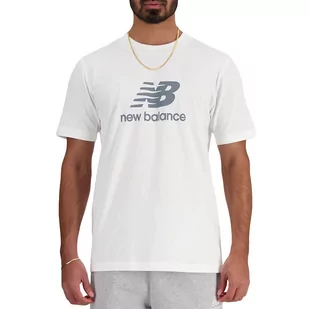 Koszulka New Balance MT41502WT - biała - Koszulki sportowe męskie - miniaturka - grafika 1