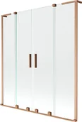 Parawany nawannowe - Mexen Velar L Duo parawan nawannowy 2-skrzydłowy rozsuwany 150 x 150 cm, transparent, miedź szczotkowana - 896-150-003-02-65 - miniaturka - grafika 1