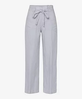 Spodnie damskie - BRAX Damskie spodnie w stylu Maine S skrócone lniane spodnie, biały, 31W / 30L - grafika 1