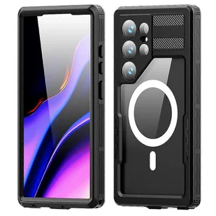 REDPEPPER IP68 Wodoodporne etui do Samsung Galaxy S24 Ultra Magnetic Clear Etui na telefon - czarne Wielobarwny Black - Etui i futerały do telefonów - miniaturka - grafika 1