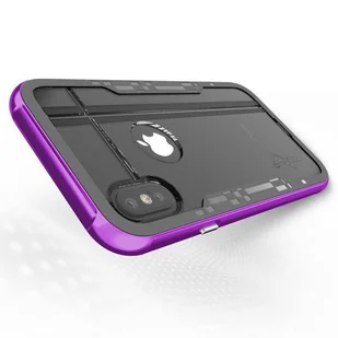 Zizo Shock Case Pancerne etui iPhone Xs / X z hartowanym szkłem na ekran (Purple/Gray) - Etui i futerały do telefonów - miniaturka - grafika 6