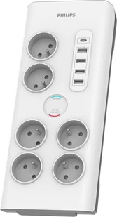 Listwa zasilająca Philips Listwa antyprzepięciowa 6 gniazd + 5 USB Philips - Listwy zasilające - miniaturka - grafika 1