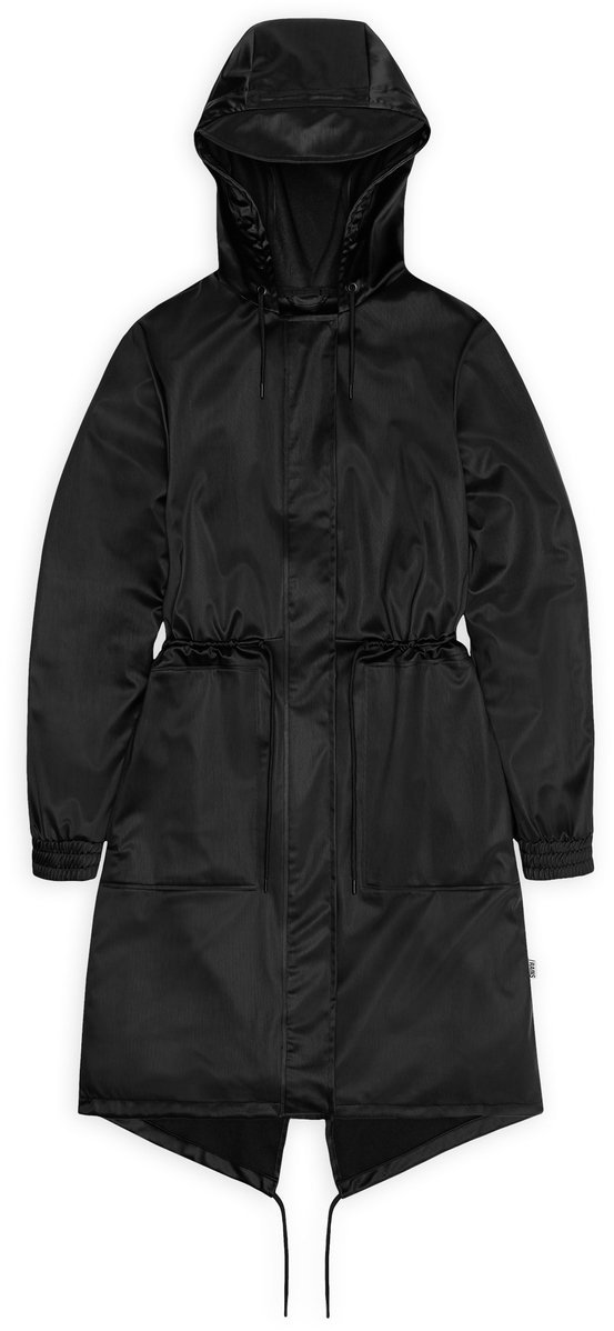 Rains płaszcz wodoodporny STRING W PARKA W3 18550 84 BLACK GRAIN L