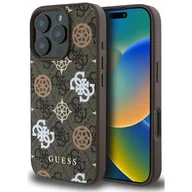 Etui i futerały do telefonów - Etui GUESS Peony On 4G Background MagSafe do Apple iPhone 16 Pro Max Brązowy - miniaturka - grafika 1