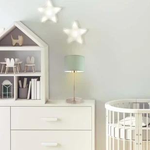 Miętowa lampka nocna dla dzieci NICEA na chromowanej podstawie - Lampy stojące - miniaturka - grafika 1