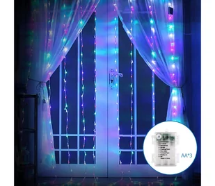 Aigostar - LED Zewnętrzny łańcuch bożonarodzeniowy 200xLED/8 funkcji 3xAA 5x2m IP44 wielobarwny - Lampy ogrodowe - miniaturka - grafika 1