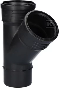 Wavin Trójnik 110x110/45°, SITECH+ czarny - Łączniki, trójniki, kształtki - miniaturka - grafika 1