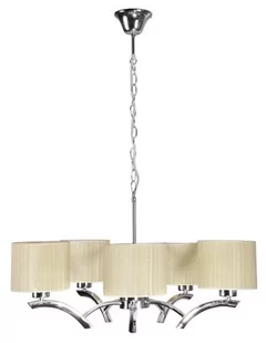 Candellux Salonowy Żyrandol abażurowy LAMPA nowoczesna OPRAWA wisząca DRAGA 35-04222 Chrom ecru - Lampy sufitowe - miniaturka - grafika 1