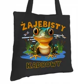 Torby i wózki na zakupy - Torba Bawełniana dla Kadrowego Czarna Na Prezent Ekologiczna Trwały Nadruk - miniaturka - grafika 1