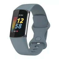 Akcesoria do smartwatchy - Opaska Pasek Bransoleta Smoothband Fitbit Charge 5 Szaroniebieska - miniaturka - grafika 1