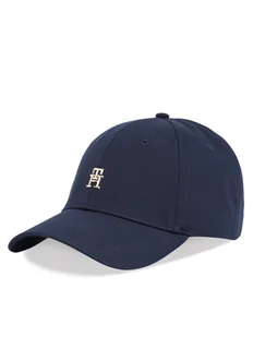 Tommy Hilfiger Czapka z daszkiem Elevated Chic Cap AW0AW17128 Granatowy - Czapki damskie - miniaturka - grafika 1