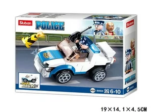 KLOCKI SLUBAN POLICJA RADIOWÓZ Z NAPĘDEM PULL BACK 90 EL. M38-B0824 LEGO KOMPATYBILNE - Klocki - miniaturka - grafika 1