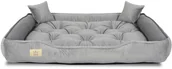 Sprzęt podróżny i transportery dla psów - Legowisko dla psa kojec 115x95 cm welur szary XL - miniaturka - grafika 1