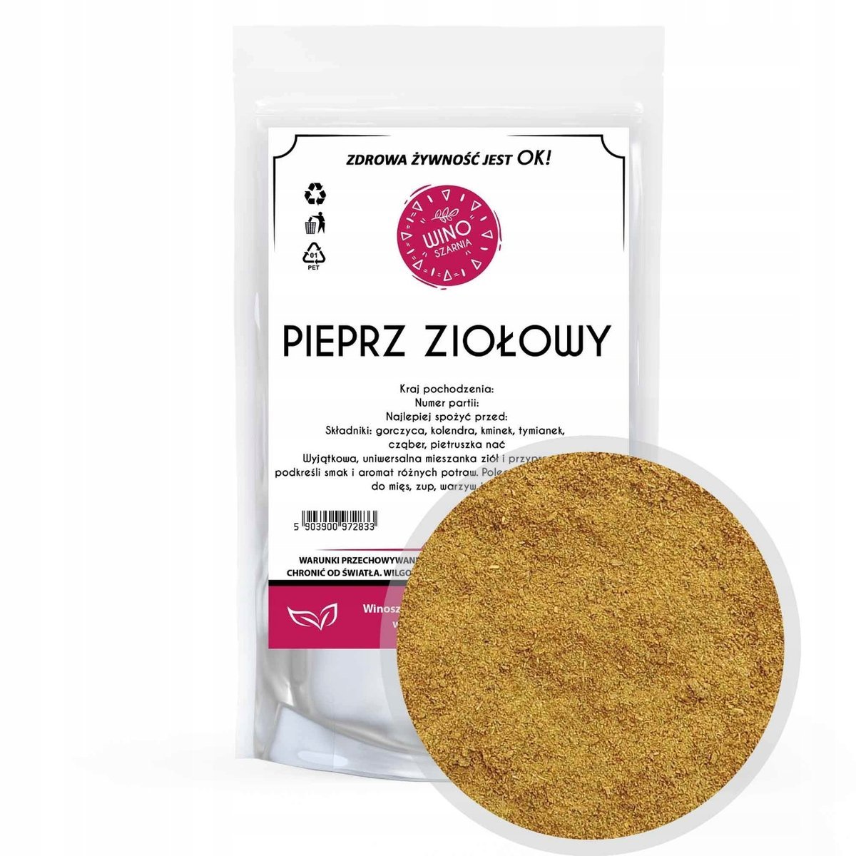 Pieprz ziołowy mielony - 500g Przyprawa Naturalny