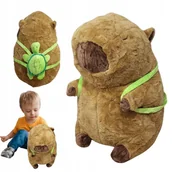 Maskotki i pluszaki - Kapibara z Plecakiem Pluszowym Żółwiem MASKOTKA PRZYTULANKA PLUSZAK 35 cm - miniaturka - grafika 1