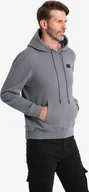 Bluzy męskie - Ombre Męska bluza dresowa kangurka z kapturem i metalowym pinem szara V1 OM-SSNZ-0141 XXL - miniaturka - grafika 1