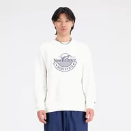 Bluzy męskie - Bluza męska New Balance MT33506SST  biała - miniaturka - grafika 1