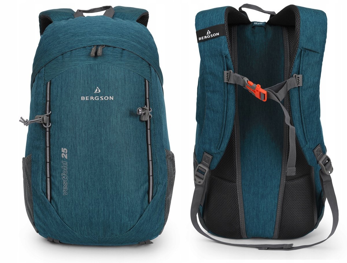 WYGODNY PLECAK BERGSON VESTFOLD 25L LEKKI WENTYLOWANY MORSKI