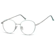 Okulary korekcyjne, oprawki, szkła - Okulary Oprawki owalne Lenonki optyczne 912A srebrno-błękitne - miniaturka - grafika 1
