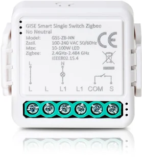 GISE Smart Pojedynczy moduł przekaźnikowy (bez N) Zigbee Tuya GSS-ZB-NN - Akcesoria do monitoringu - miniaturka - grafika 1