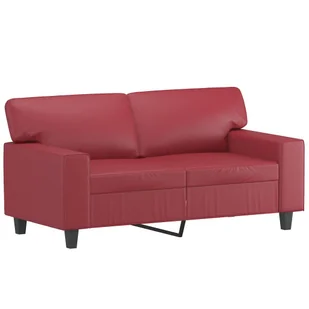 2-osobowa sofa, winna czerwień, 120 cm, sztuczna s - Sofy i kanapy - miniaturka - grafika 1