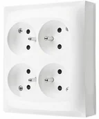 Gniazdka elektryczne - Kontakt Simon Simon Aquaclick Gniazdo IP20, 4-krotne z uziem. biały ACGZN4/11 ACGZN4/11 - miniaturka - grafika 1