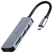 Wtyczki i adaptery - GEMBIRD Adapter 3-portowy HUB USB typu C USB3.1 + USB 2.0 z czytnikiem kart - miniaturka - grafika 1