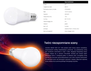 AZzardo WiFi E27 10W RGB* AZ3213 żarówka LED 1x10W/E27 IP20 2700K-6500K AZZAZ3213 - Akcesoria do oświetlenia - miniaturka - grafika 5