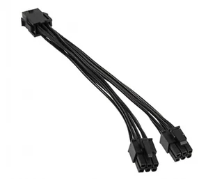 No name Adapter 6-Pin-PCIe 2x 6-Pin-PCIe black 15cm - Kable komputerowe i do monitorów - miniaturka - grafika 2